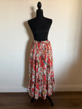 Pleated Skirt with Chevron Ends - Spring Flowers
